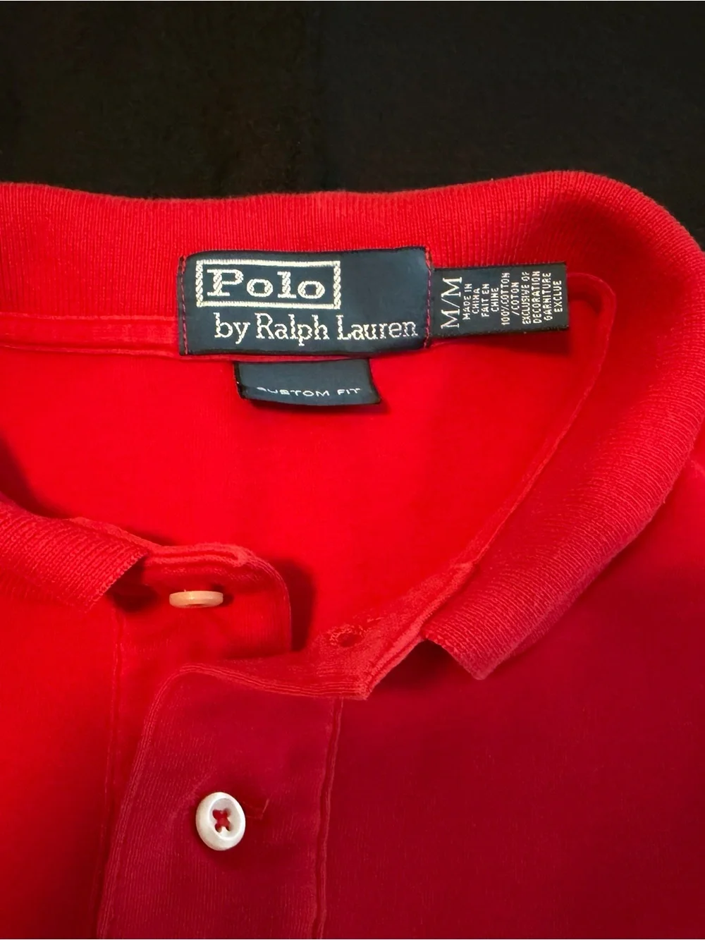 Ralph Lauren Men’s Red Custom Fit Polo with Embroidered Pony